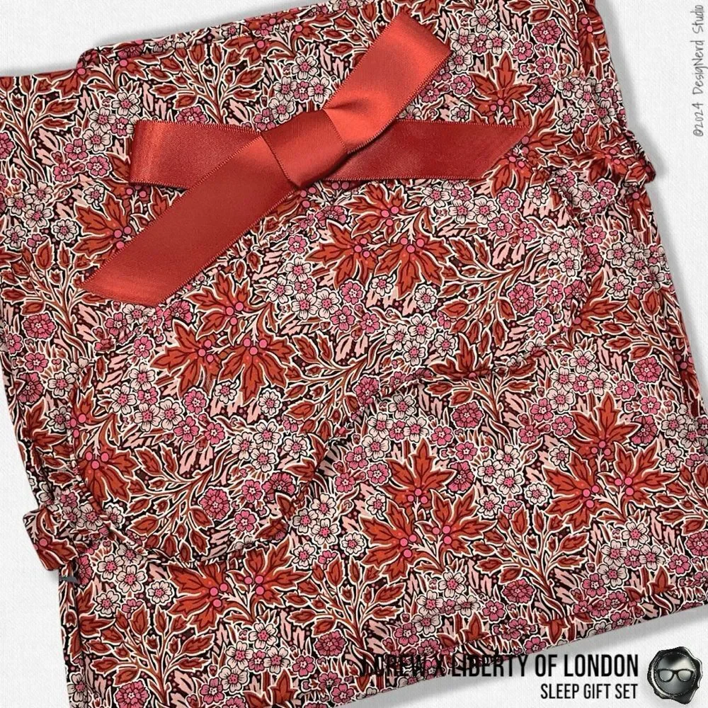 J.CREW X LIBERTY OF LONDON SLEEP MASK, PILLOWCASE & POUCH GIFT SET AUBREY FOREST